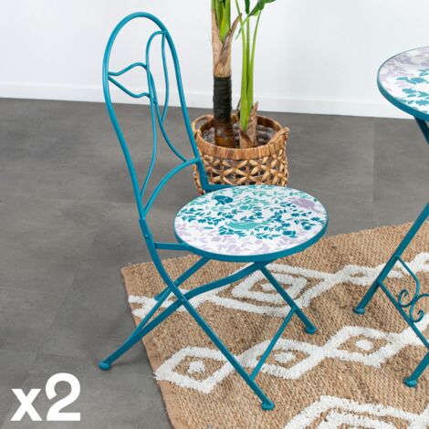 Chaise de jardin motif oiseau (lot de 2) GRENADE (1/5)