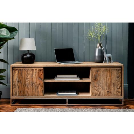 Meuble TV moderne chêne acier 150 cm RIVERSIDE (1/5)
