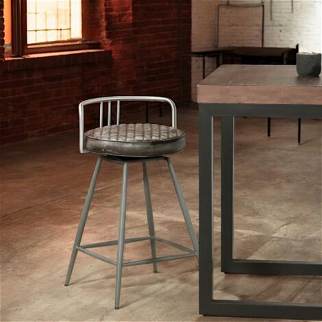 Tabouret de bar industriel brun BRISBANE (1/5)