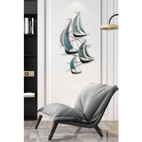Décor Mural Marin Décoration Murale Boltze Birdy Métal - 3 Oiseaux Motif Maritime Noir Décoration Murale Maritime