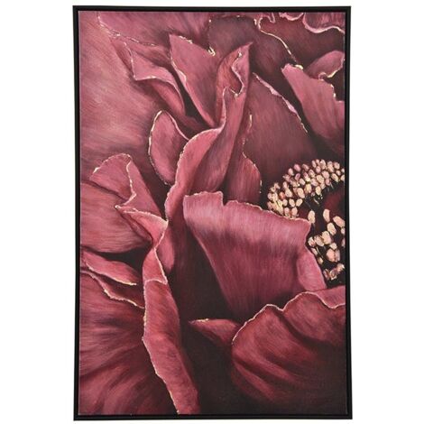 Tableau de fleurs de pivoine en gros plan cadre noir (1/2)
