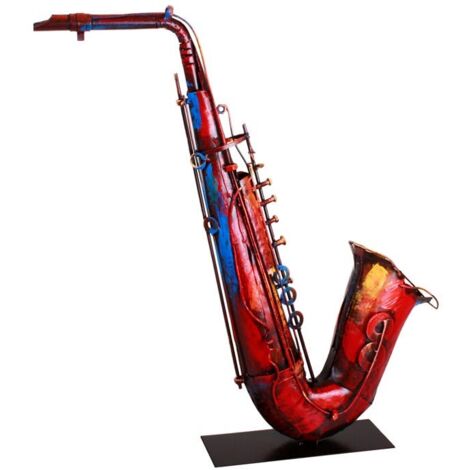 Objet déco salon saxophone métal peint