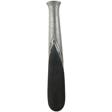 Grand vase décoratif noir et argent (1/2)