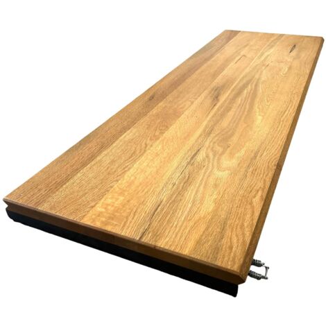 Rallonge pour table ronde / carrée extensible en chêne huilé 120 cm PALERME (40 cm) (1/5)