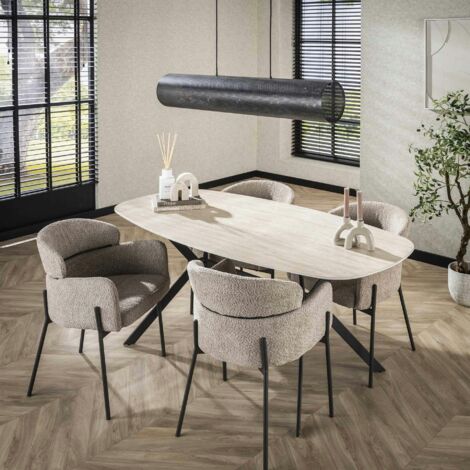 Pier Import – Table de salle à manger en céramique 180 cm – Largeur 90 cm – Hauteur 76 cm – Résistante à la chaleur jusqu'à 180°C