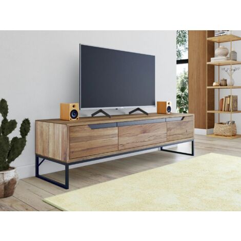 Meuble tv en bois de chêne huilé PALERME (1/5)