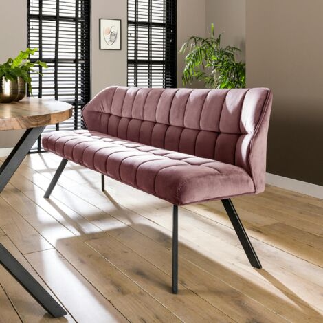 Banc de table rose en tissu velours 180 cm MELBOURNE (1/2)