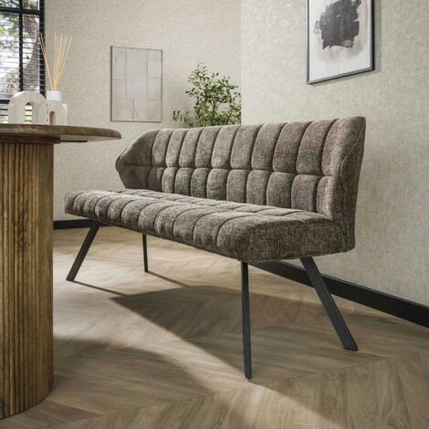 Banc de table en velours texturé taupe 180 cm MELBOURNE (1/2)