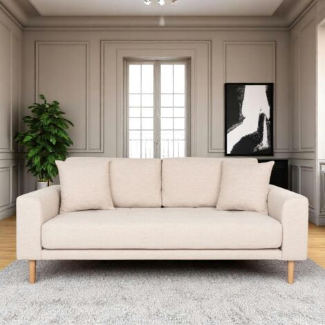 Canapé 2 places 1/2 beige sable 180 cm AMSTERDAM (1/5)