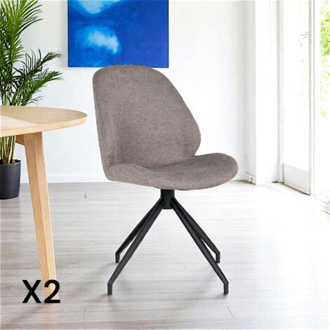 Chaise pivotante gris minéral (lot de 2) BERLIN (1/5)