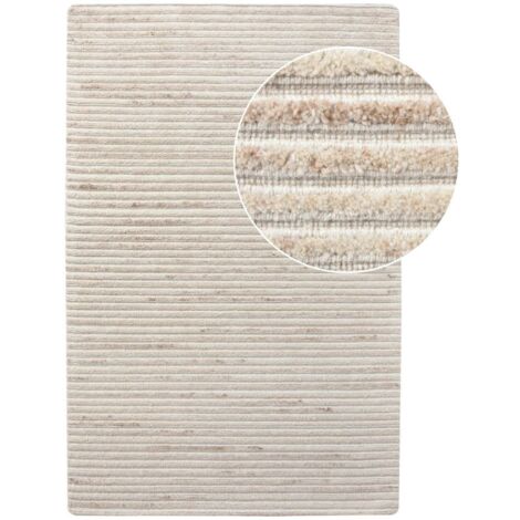 Tapis blanc ivoire en laine tuftée main 200x300 cm FEZ (1/4)