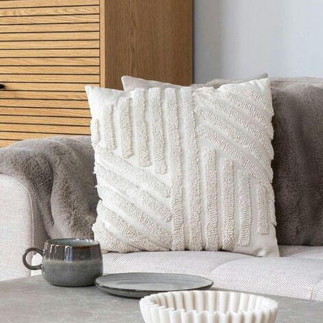 Coussin de canapé blanc avec motif en relief BRUGES (1/3)