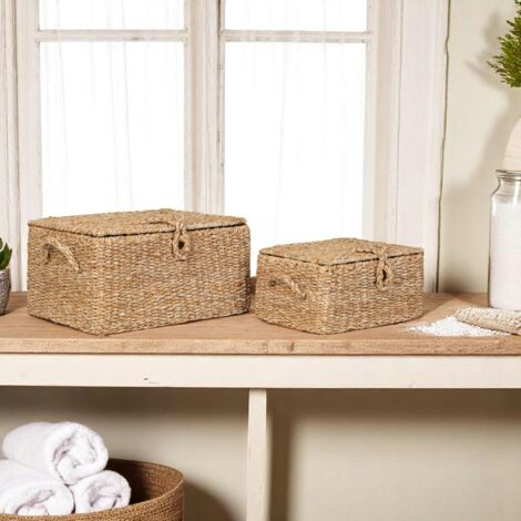 Boîte de rangement en vannerie (lot de 2) (1/4)