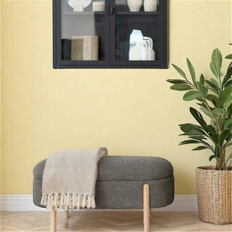 Banc coffre marron avec pieds en bois blond BRUGES (1/5)