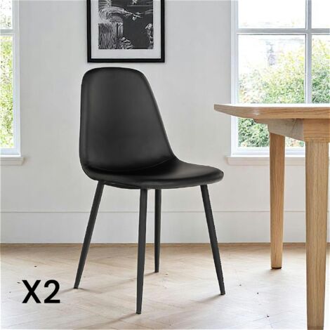 Chaise de salle à manger noire (lot de 2) BERLIN (1/5)