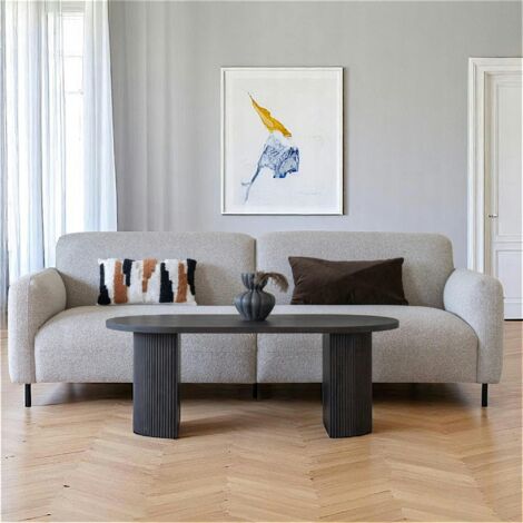 Table basse ovale effet bois foncé MATERA (1/5)