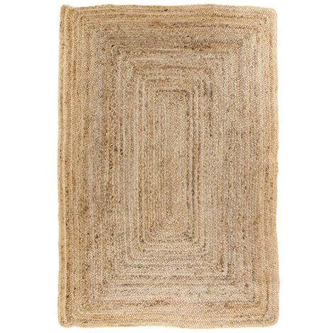 Tapis en jute tressée 180 cm - format rectangulaire, esprit bohème FEZ
