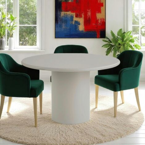 Table ronde sable avec pied central  Ø120 cm ALBERTA (1/2)