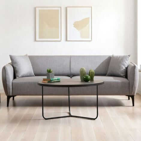 Canapé 2 places gris clair - couture déco VILNIUS (1/5)