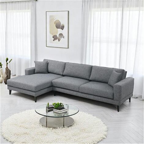 Canapé d'angle anthracite - côté gauche, style contemporain VENCE (1/5)