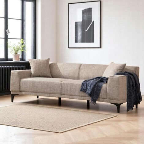 Canapé 3 places brun taupe - accoudoirs larges ORSAY (1/5)