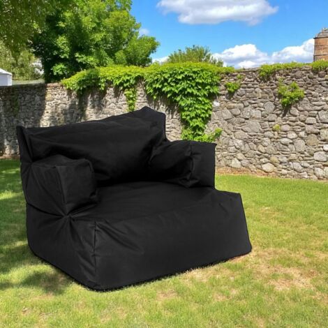 Pouf XXL extérieur avec accoudoirs - noir ARTA (1/5)