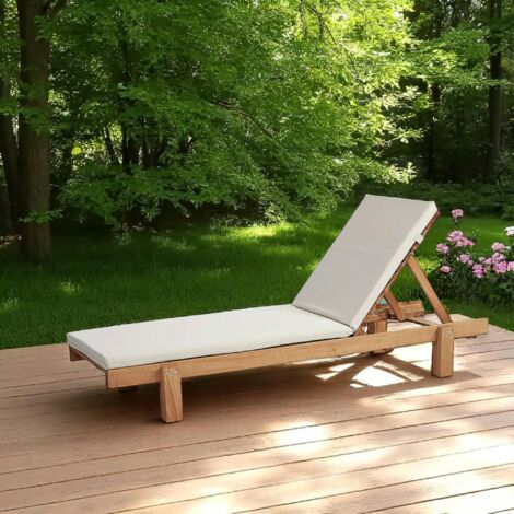 Bain de soleil en bois avec coussin TALIFA (1/3)