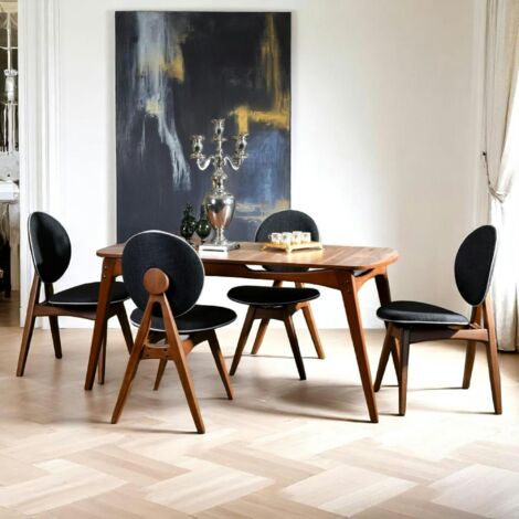 Ensemble salle à manger vintage - 4 chaises grises DILI (1/5)