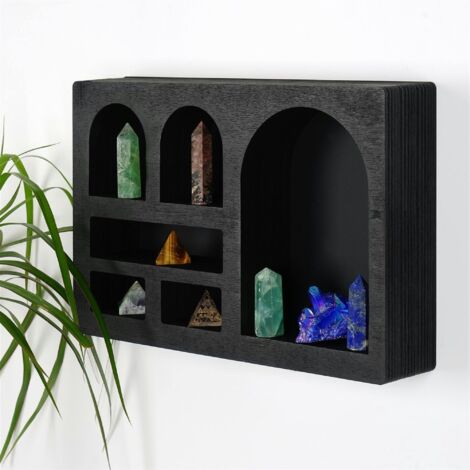 Etagère murale noire décorative - arches et niches AVIALA (1/5)