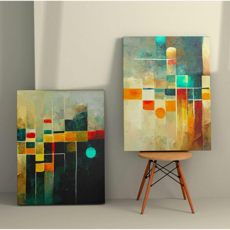 Tableau géométrique – style graphique coloré (set de 2) (1/3)