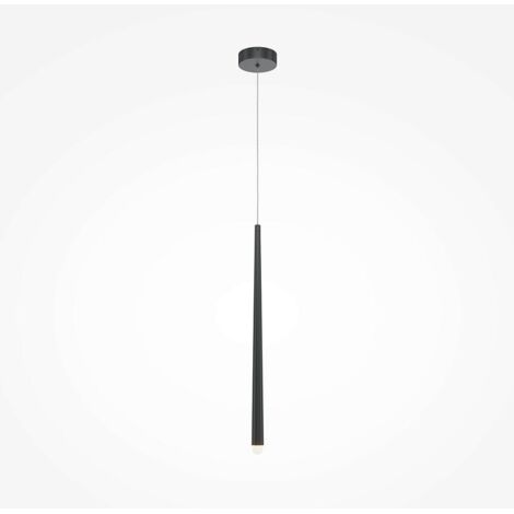 Suspension LED design noire - 1 tige verticale AURORA (1/2)