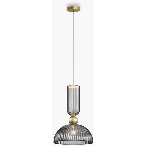 Suspension design verre gris fumé forme coupole SOLANA (1/4)