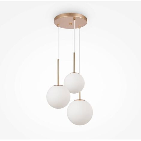 Suspension moderne dorée - 3 globes en grappe DELTONA (1/4)