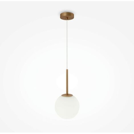 Suspension globe dorée - verre dépoli 18 cm DELTONA (1/3)