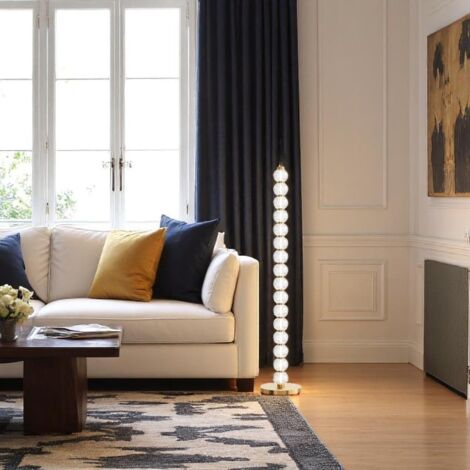 Lampadaire salon en verre - LED, perles ciselées BELLA (1/5)