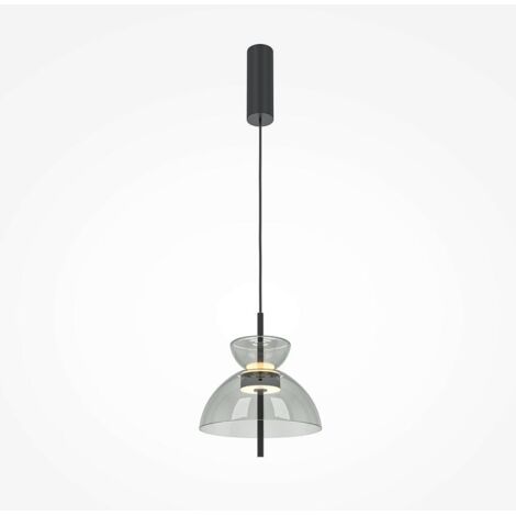 Suspension LED moderne - verre fumé silhouette cloche NORA (1/5)