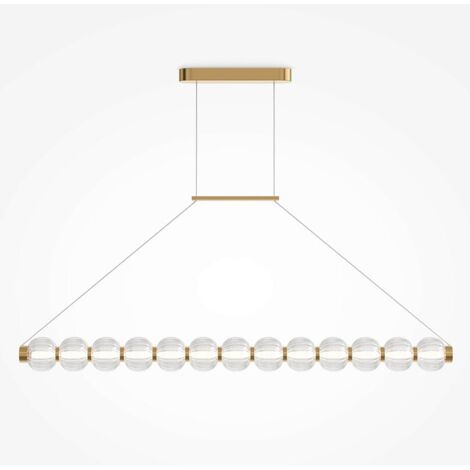 Suspension moderne verre - perles ciselées forme trapèze BELLA (1/4)
