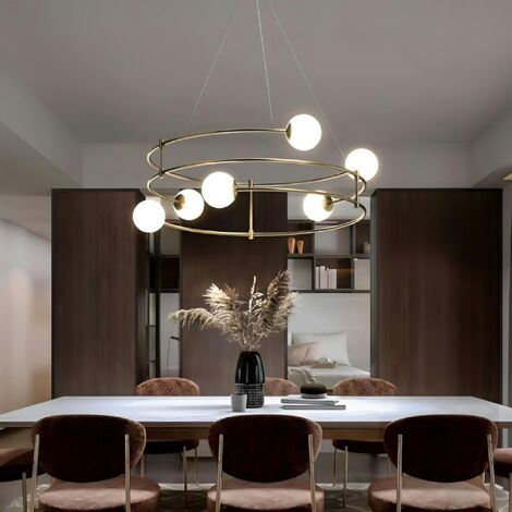 Suspension moderne - 6 globes sur structure spirale DELTONA (1/5)