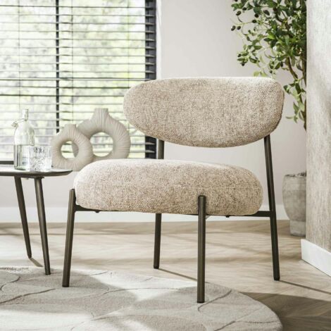 Fauteuil de salon confortable – tissu chenille sable CREEK (1/5)