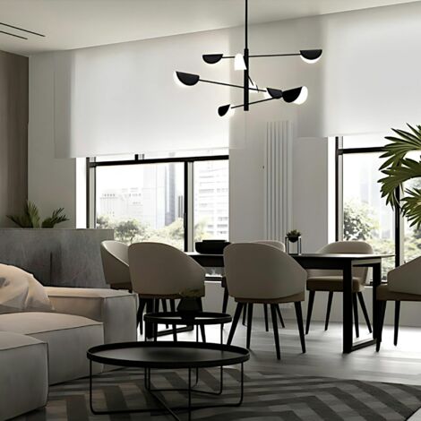 Suspension noire design – abat-jour pliés, 8 lampes LENORE (1/5)