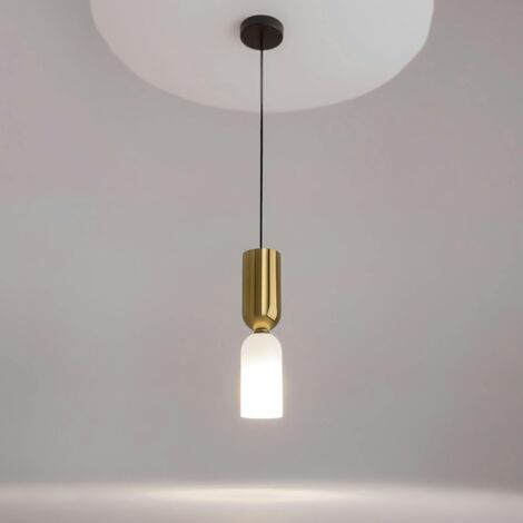 Suspension moderne dorée & blanche - forme sablier WINDER (1/5)