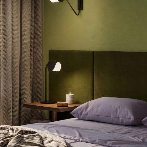 Lampe de chevet noire design - abat-jour plié LENORE (1/5)