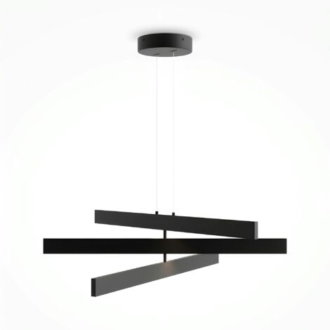 Suspension noire LED – barres origami superposées SALEM (1/2)