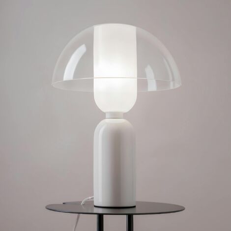 Lampe de salon blanche rétro – verre et céramique WINDER (1/5)