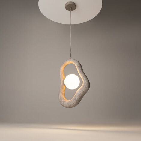 Suspension design effet béton gris – globe central LULING (1/5)