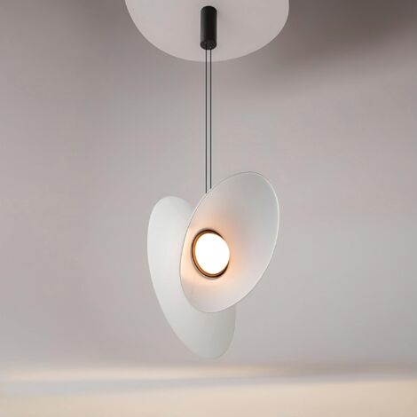 Suspension design LED – abat-jour diabolo blanc JUNO (1/5)