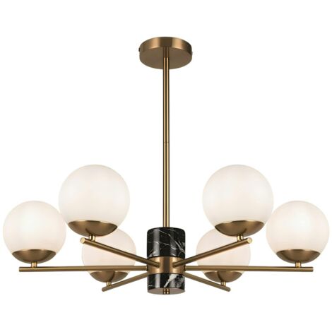 Suspension en verre peint noir marbré Maisons du monde