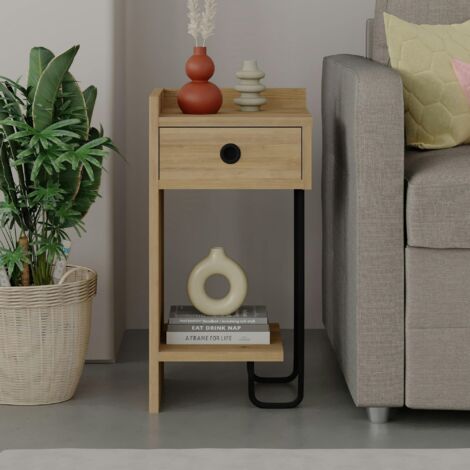 Chevet moderne effet bois - 1 niche ouverte, côté gauche JENA (1/5)