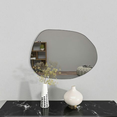 Miroir design organique bord noir 75 cm - style naturel CODY (1/5)