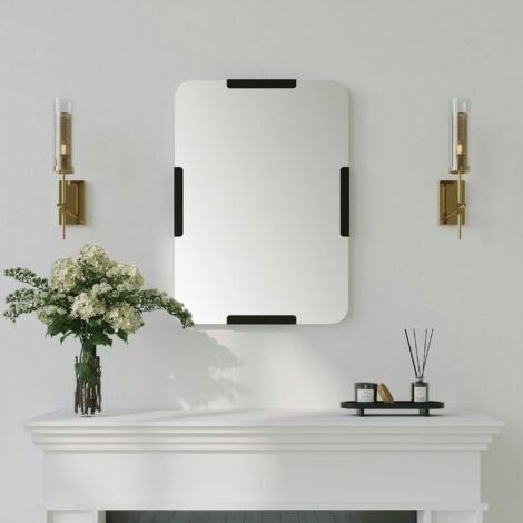 Miroir d'entrée mural avec détails noirs 70 cm CODY (1/5)
